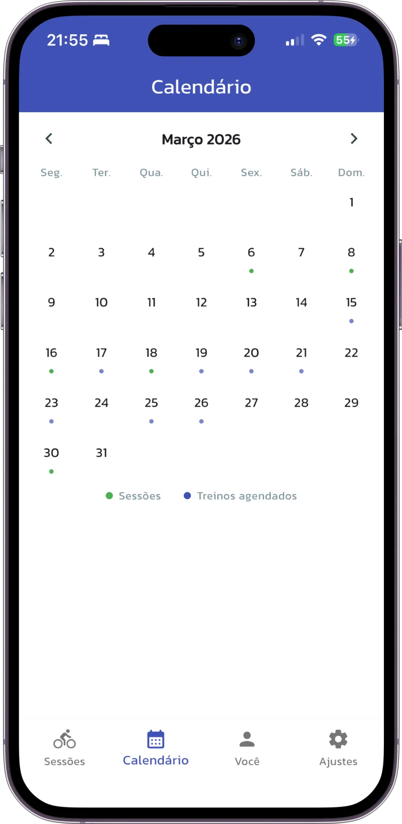 App screenshot: calendar